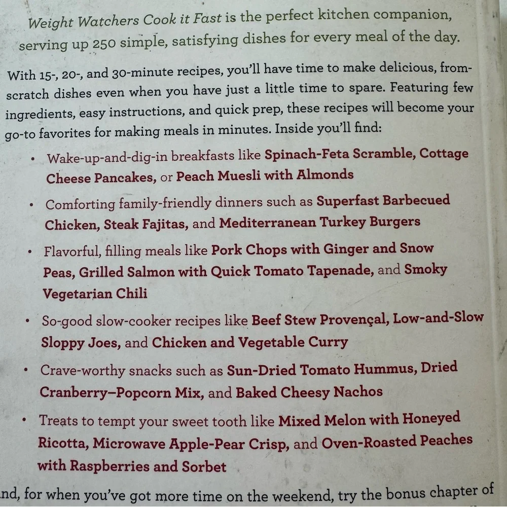 Weight Watchers Cook It Fast Softcover Cookbook